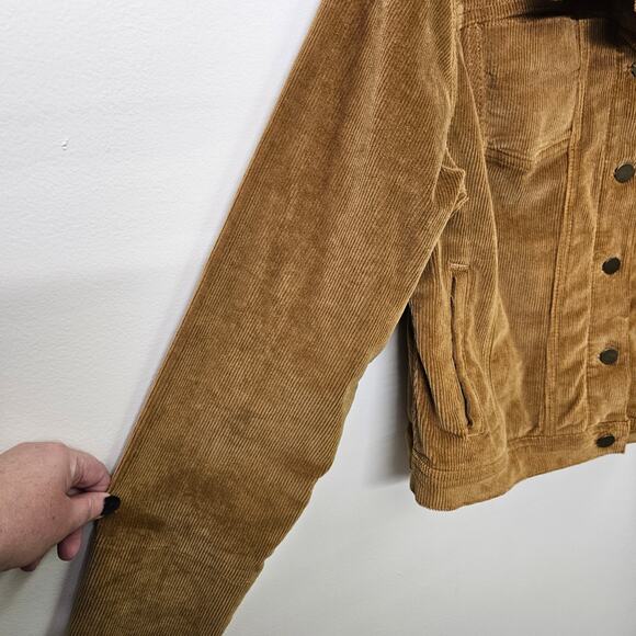 Cropped Corduroy Tan Jacket Size M - Picture 4 of 6